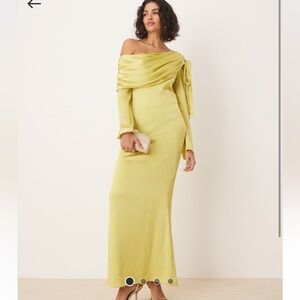 Chiffon Chartreuse Maxi dress